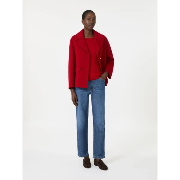 Max Mara Riviera Ribbed Wool Jumper in Red | Sweaters | Coveti
