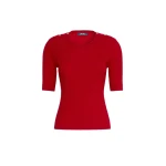 Max Mara Riviera Ribbed Wool Jumper in Red | Sweaters | Coveti