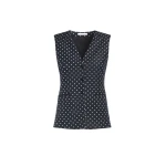 Max Mara Rivolo Polka Dot Wool and Viscose Jersey Waistcoat in Ultramarine | Vests | Coveti
