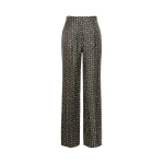 Max Mara Romana Printed Silk Twill Trousers in Black and White | Tailored pants | Coveti