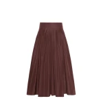 Max Mara Romina Taffeta Pleated Skirt in Bordeaux | Pleated Skirts | Coveti