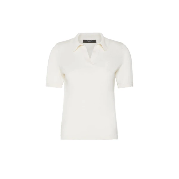 Max Mara Roncolo Silk and Cotton Polo Jumper in Ecru | Sweaters | Coveti