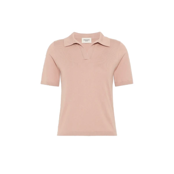 Max Mara Roncolo Silk and Cotton Polo Jumper in Pink | Sweaters | Coveti