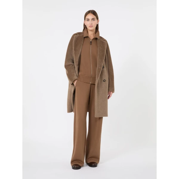 Max Mara Roseto Alpaca and Wool Midi Coat in Honey | Wool Coat | Coveti