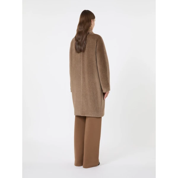 Max Mara Roseto Alpaca and Wool Midi Coat in Honey | Wool Coat | Coveti