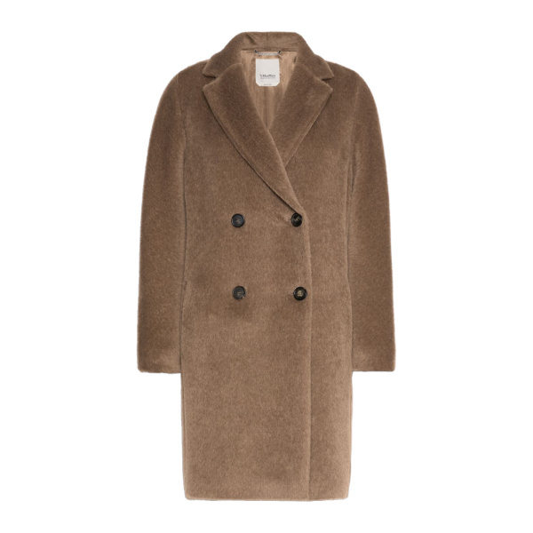 Max Mara Roseto Alpaca and Wool Midi Coat in Honey | Wool Coat | Coveti