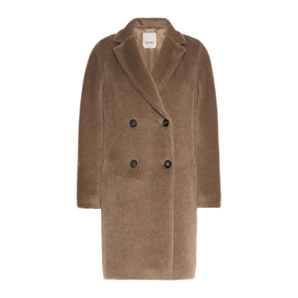 Max Mara Roseto Alpaca and Wool Midi Coat in Honey | Wool Coat | Coveti