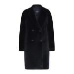 Max Mara Roseto Alpaca and Wool Midi Coat in Midnight Blue | Wool Coat | Coveti