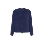 Max Mara Rotondo Cady Blouse in Navy | Blouse | Coveti