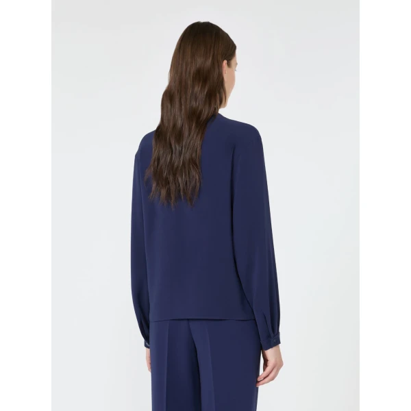 Max Mara Rotondo Cady Blouse in Navy | Blouse | Coveti