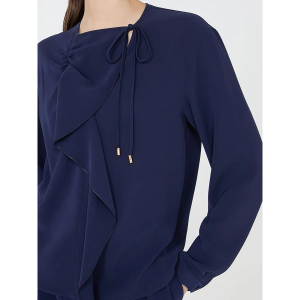 Max Mara Rotondo Cady Blouse in Navy | Blouse | Coveti