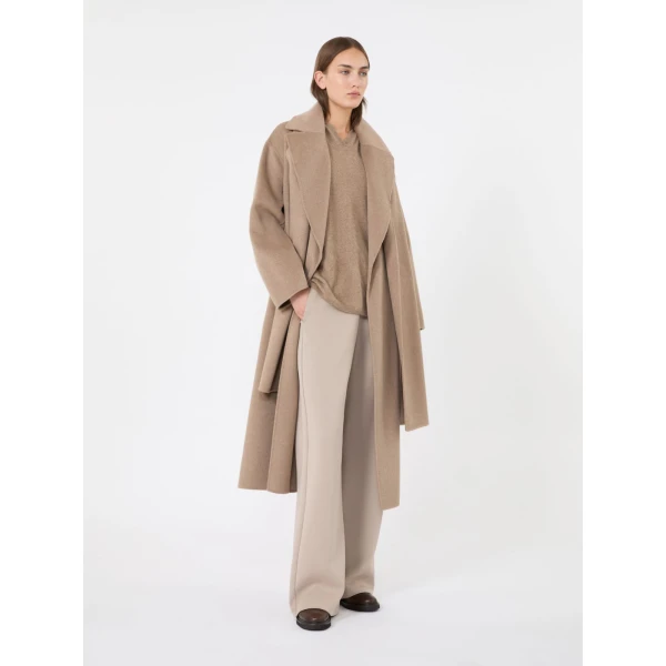 Max Mara Sabine Brushed Cashmere Hoodie in Clay | Sweaters | Coveti