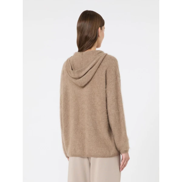 Max Mara Sabine Brushed Cashmere Hoodie in Clay | Sweaters | Coveti