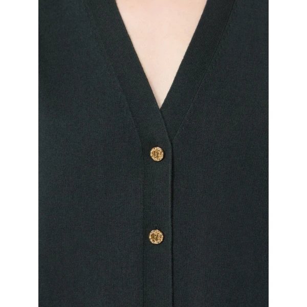 Max Mara Saggio Cotton, Silk and Cashmere Gilet in Dark Green | Sweaters | Coveti