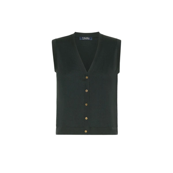 Saggio Cotton, Silk and Cashmere Gilet in Dark Green