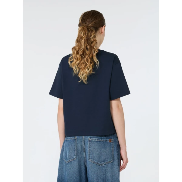 Max Mara Sala Boxy Cotton T-Shirt in Navy | T-shirts | Coveti