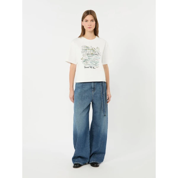 Max Mara Sala Boxy Cotton T-Shirt in White | T-shirts | Coveti
