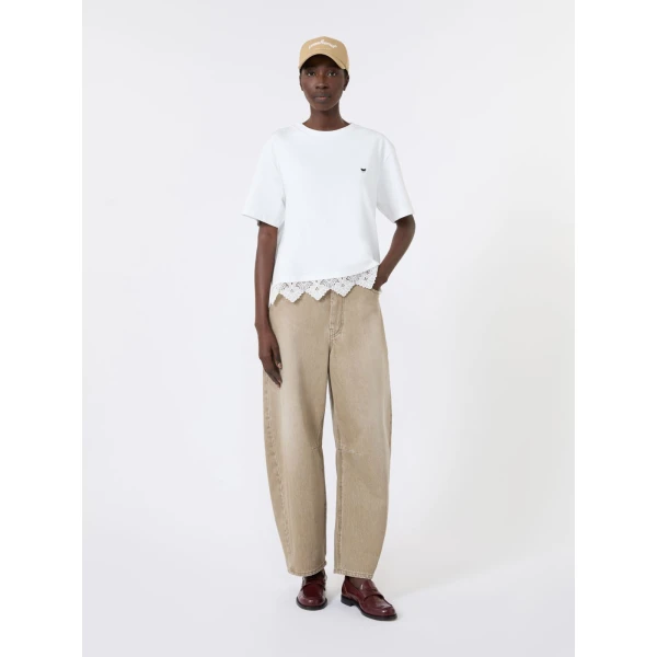Max Mara Sala Boxy Cotton T-Shirt in White Style 2 | T-shirts | Coveti