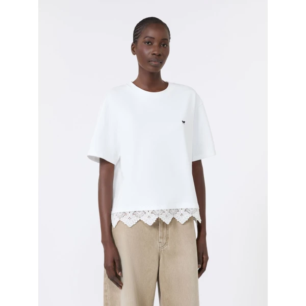 Max Mara Sala Boxy Cotton T-Shirt in White Style 2 | T-shirts | Coveti