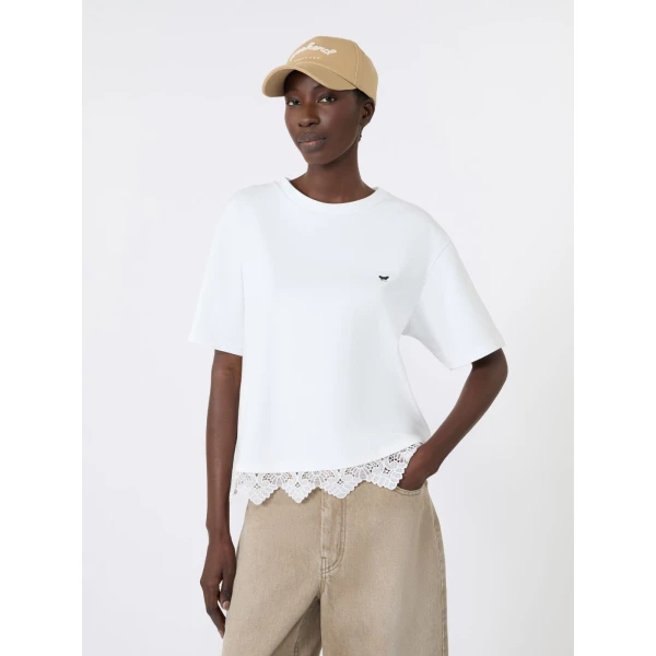 Max Mara Sala Boxy Cotton T-Shirt in White Style 2 | T-shirts | Coveti