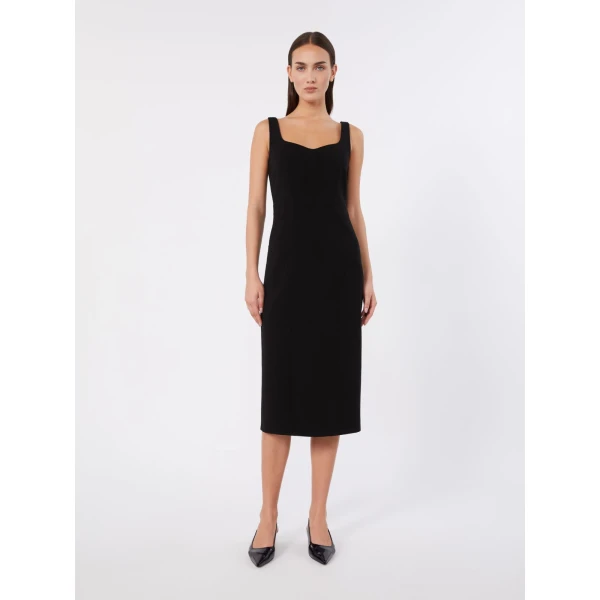 Max Mara Sala Cady Princess Midi Dress in Black | Midi Dresses | Coveti
