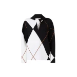 Max Mara Sala Relaxed-Cut Argyle Wool Sweater in White Black | Sweaters | Coveti