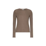 Max Mara Salmone Lyocell and Silk Jersey T-Shirt in Mud | T-shirts | Coveti