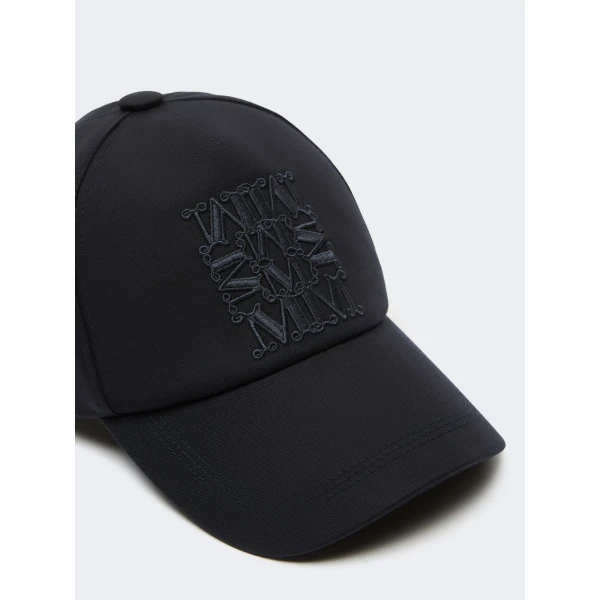Max Mara Salmone Water-Repellent Gabardine Baseball Cap in Midnight Blue | Hats | Coveti