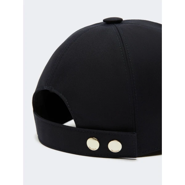 Max Mara Salmone Water-Repellent Gabardine Baseball Cap in Midnight Blue | Hats | Coveti