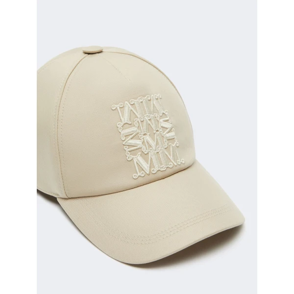 Max Mara Salmone Water-Repellent Gabardine Baseball Cap in Stone Grey | Hats | Coveti