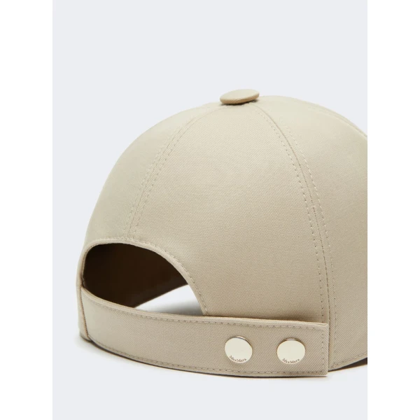 Max Mara Salmone Water-Repellent Gabardine Baseball Cap in Stone Grey | Hats | Coveti