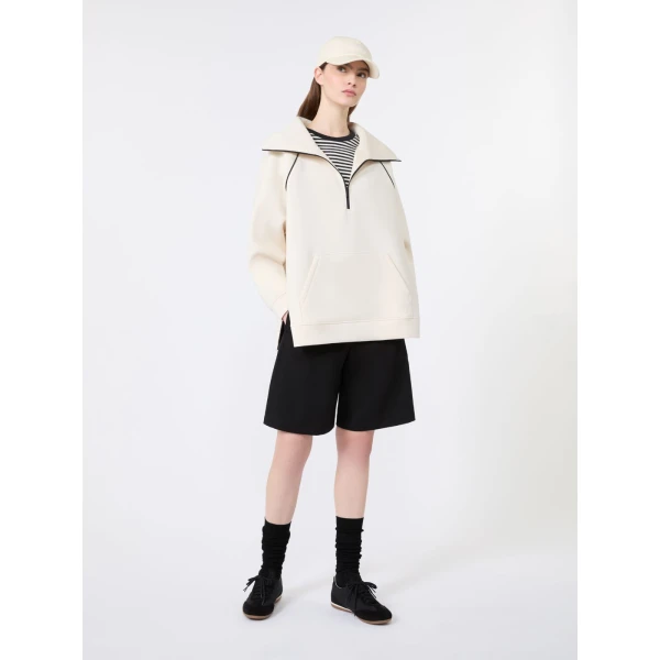 Max Mara Salpa Milano Knit Jersey Bermuda Shorts in Black | Shorts | Coveti