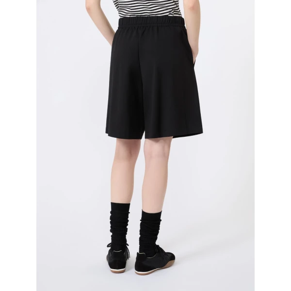 Max Mara Salpa Milano Knit Jersey Bermuda Shorts in Black | Shorts | Coveti