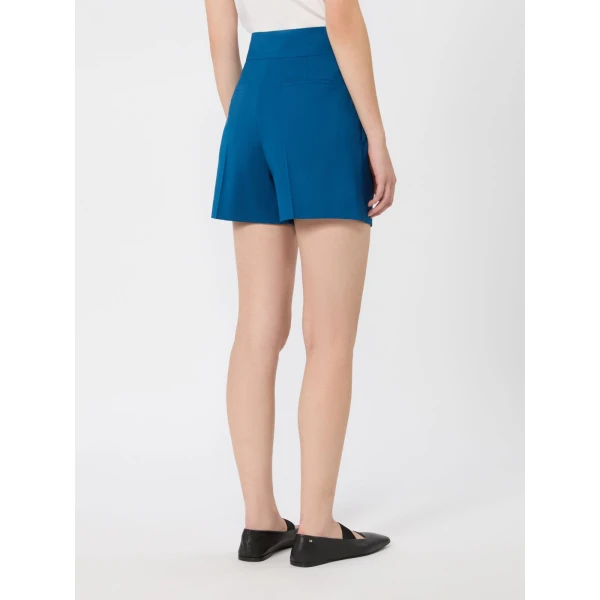 Max Mara Salute Lightweight Woollen Cloth Shorts in Navy | Shorts | Coveti