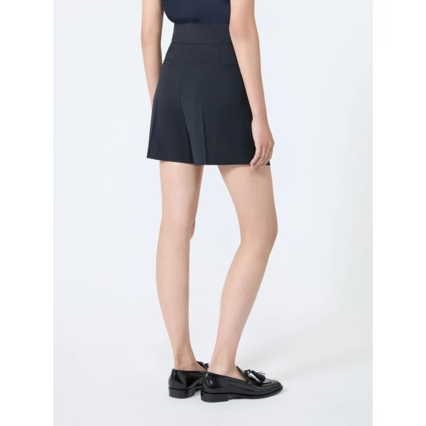 Max Mara Salute Lightweight Woollen Cloth Shorts in Ultramarine | Shorts | Coveti
