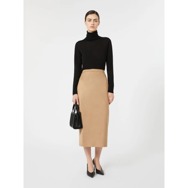 Max Mara Saluto Wool Polo-Neck Sweater in Black | Turtlenecks | Coveti
