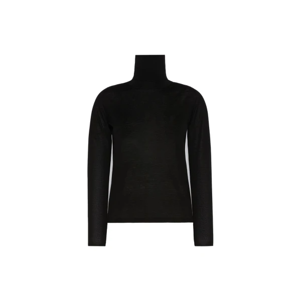 Saluto Wool Polo-Neck Sweater in Black