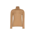 Max Mara Saluto Wool Polo-Neck Sweater in Camel | Turtlenecks | Coveti