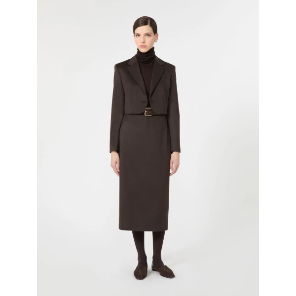 Max Mara Saluto Wool Polo-Neck Sweater in Dark Brown | Turtlenecks | Coveti