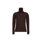 Max Mara Saluto Wool Polo-Neck Sweater in Dark Brown | Turtlenecks | Coveti