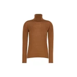 Max Mara Saluto Wool Polo-Neck Sweater in Tobacco | Turtlenecks | Coveti