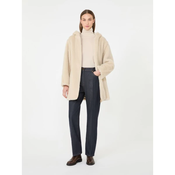 Max Mara Saluto Wool Polo-Neck Sweater in White | Turtlenecks | Coveti