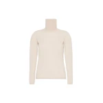 Max Mara Saluto Wool Polo-Neck Sweater in White | Turtlenecks | Coveti