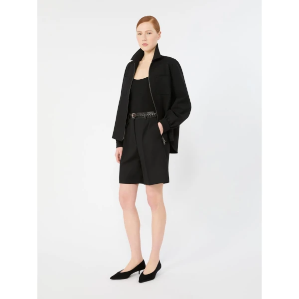 Max Mara Salvo Sleeveless Wool Yarn Sweater in Black | Sweaters | Coveti