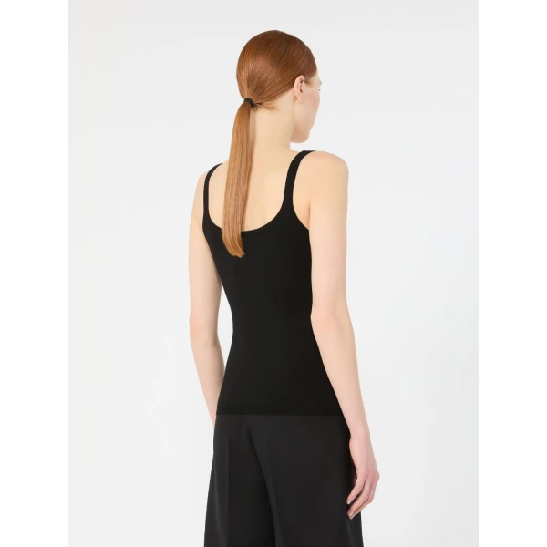 Max Mara Salvo Sleeveless Wool Yarn Sweater in Black | Sweaters | Coveti