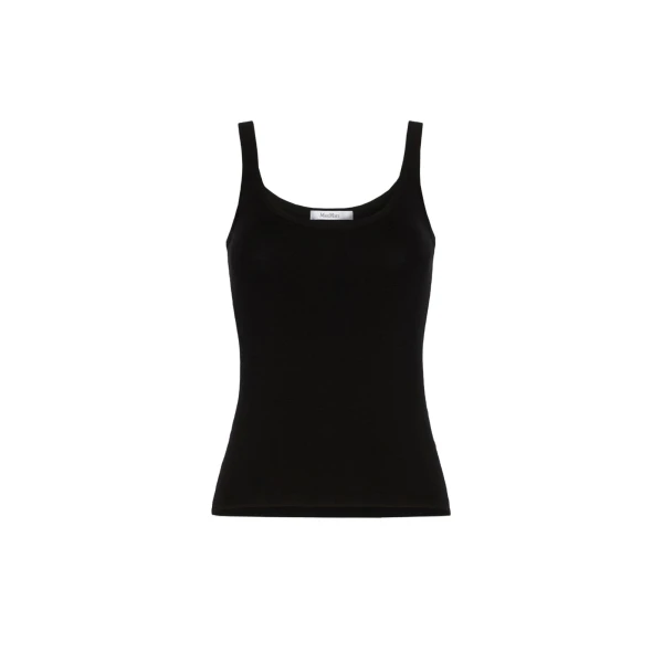 Salvo Sleeveless Wool Yarn Sweater in Black