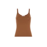 Max Mara Salvo Sleeveless Wool Yarn Sweater in Tobacco | Sweaters | Coveti