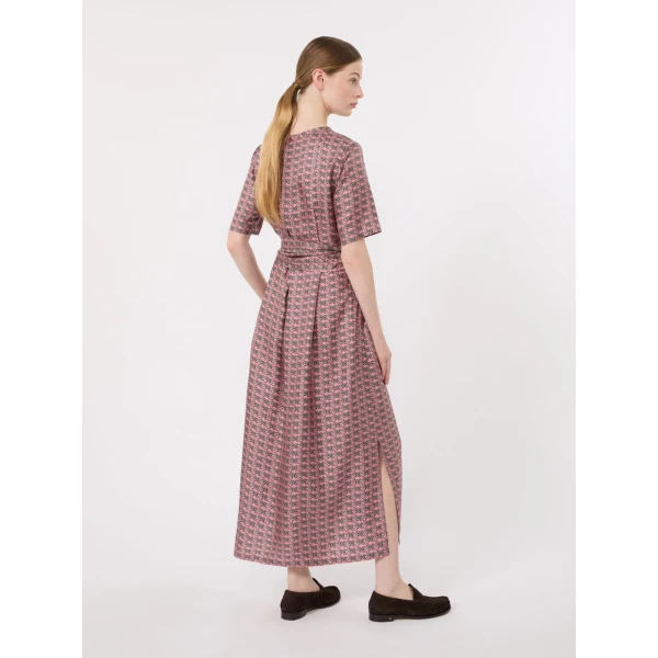 Max Mara Samba Printed Silk Twill Dress in Pink | Maxi Dresses | Coveti