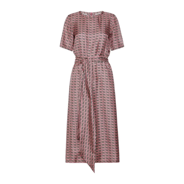 Max Mara Samba Printed Silk Twill Dress in Pink | Maxi Dresses | Coveti