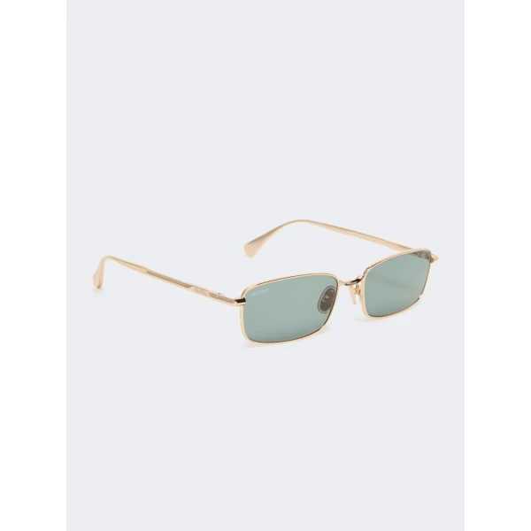 Max Mara Sarong Rectangular Sunglasses in Oil Green | Sunglasses | Coveti